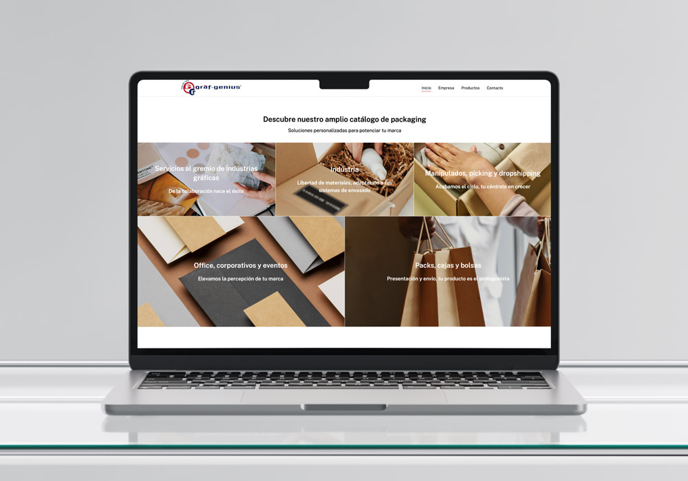 Graf-Genius Artesanos del Packaging Disseny i desenvolupament web